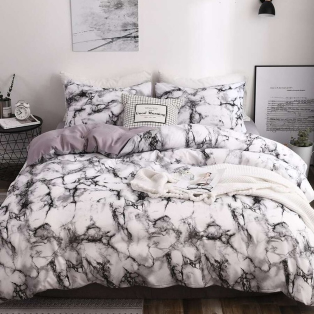 Marble Print Bedding Set - Picture 1 of 4